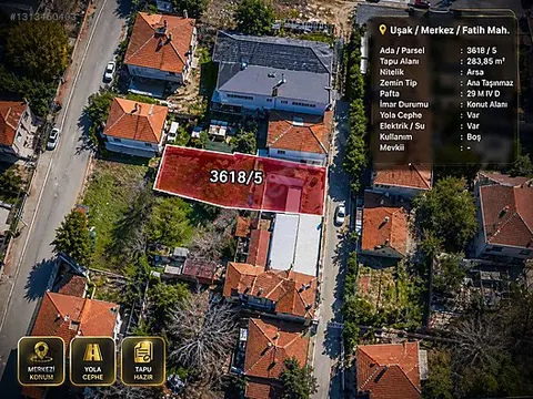 UŞAK FATİH MAHALLESİNDE YATIRIMLIK ARSA FIRSATI — Fotoğraf 1