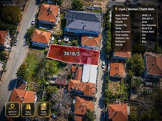 UŞAK FATİH MAHALLESİNDE YATIRIMLIK ARSA FIRSATI — Fotoğraf 1